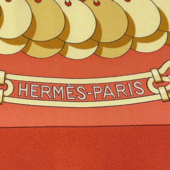 Hermes Carré 90 KOSHIMA Cosima Space J.Abadie Orange Silk Scarf W/Box NWT - Picture 12 of 16